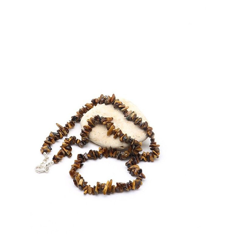 Collier oeil de tigre naturel - Mosaik bijoux indiens Collier oeil de tigre naturel - Mosaik bijoux indiens
