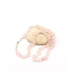 Collier quartz rose naturel...