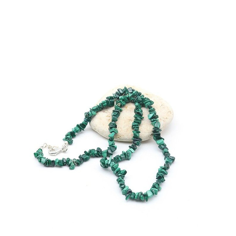 Collier malachite naturelle et pierres concassées - Mosaik bijoux indiens Collier malachite naturelle et pierres concassées - Mosaik bijoux indiens