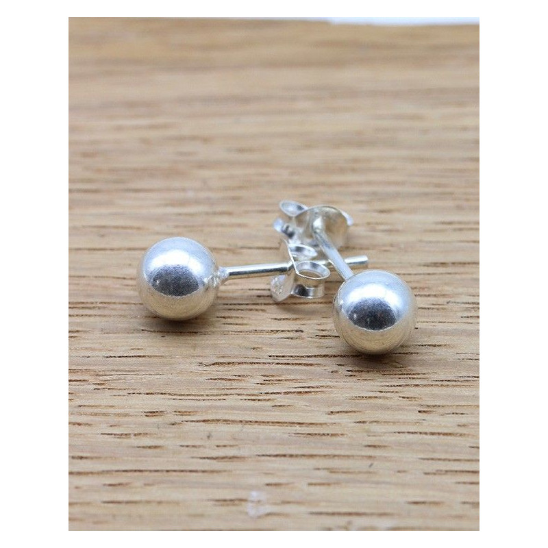 puces d'oreilles en argent boules rondes - Mosaik bijoux indiens puces d'oreilles en argent boules rondes - Mosaik bijoux indiens
