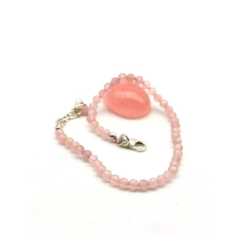 Bracelet quartz rose pierres taillées - Mosaik bijoux indiens Bracelet quartz rose pierres taillées - Mosaik bijoux indiens