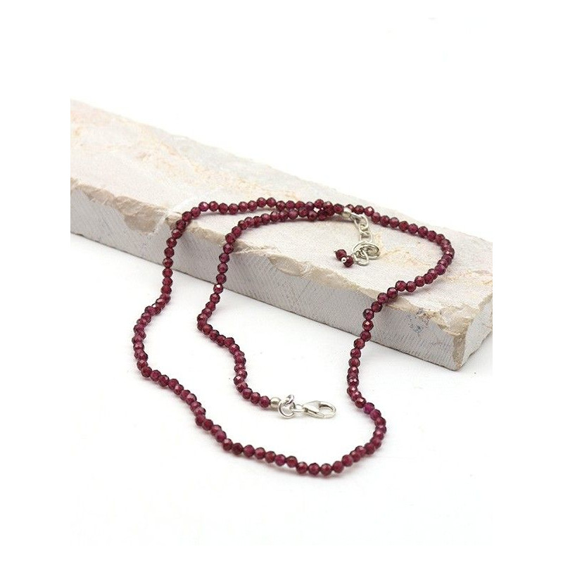 Collier grenat pierres fascettées - Mosaik bijoux indiens Collier grenat pierres fascettées - Mosaik bijoux indiens