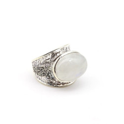Bague bohème en argent et...