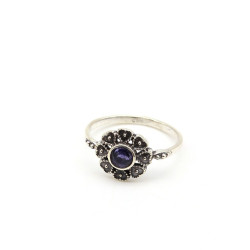 Bague argent fine fleur et...