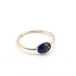 Bague argent fine et lapis...