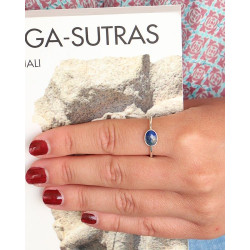 Bague argent et petit lapis...