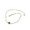 Chaîne de cheville fine dorée et calcédoine - Mosaik bijoux indiens