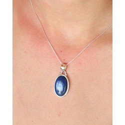 Pendentif argent ovale et...
