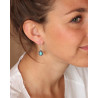 Boucles d'oreilles argentées et turquoise - Mosaik bijoux indiens