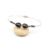 Bracelet ajustable argenté et onyx noir - Mosaik bijoux indiens