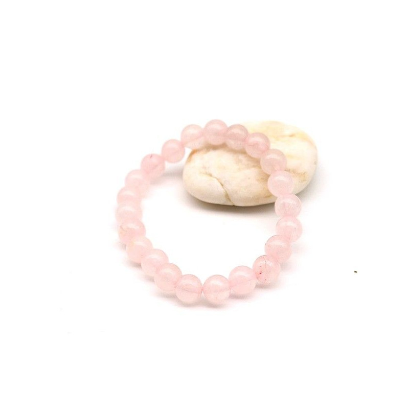 Bracelet rose pierre naturelle - Mosaik bijoux indiens Bracelet rose pierre naturelle - Mosaik bijoux indiens
