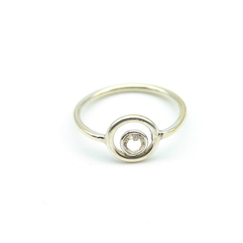 Bague argent ronde et zirconium - Mosaik bijoux indiens Bague argent ronde et zirconium - Mosaik bijoux indiens