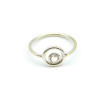 Bague argent ronde et zirconium - Mosaik bijoux indiens