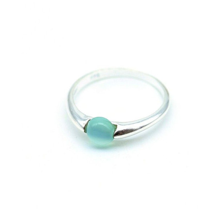 Bague argent fine et pierre bleue - Mosaik bijoux indiens