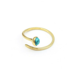 Bague dorée fine et...