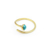 Bague dorée fine et turquoise - Mosaik bijoux indiens