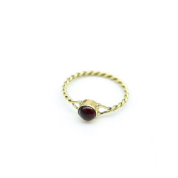 Bague laiton doré et pierre...