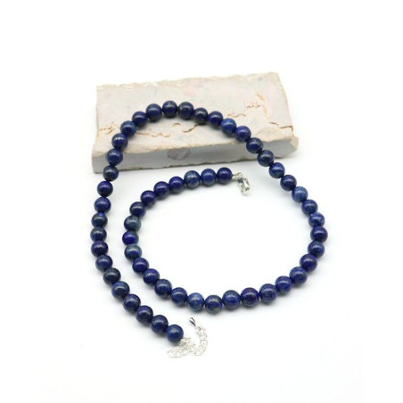 Collier lapis lazuli 8mm - Mosaik bijoux indiens