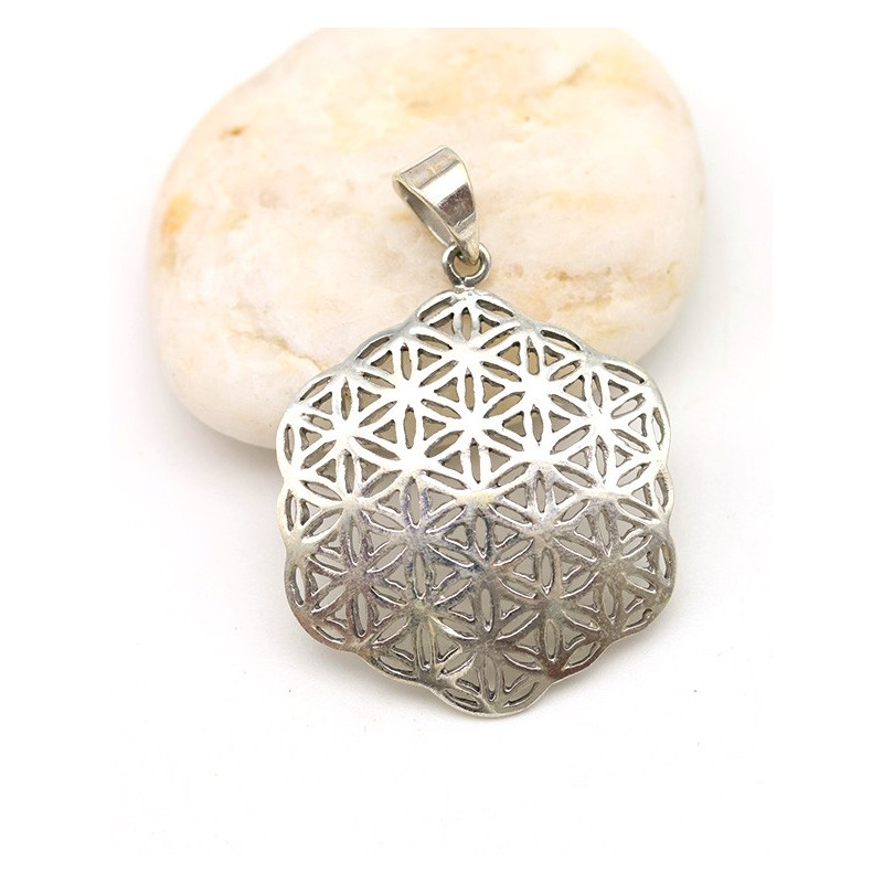 Pendentif fleur de vie argent - Mosaik bijoux indiens