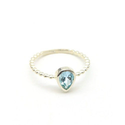 Bague argent et topaze -...
