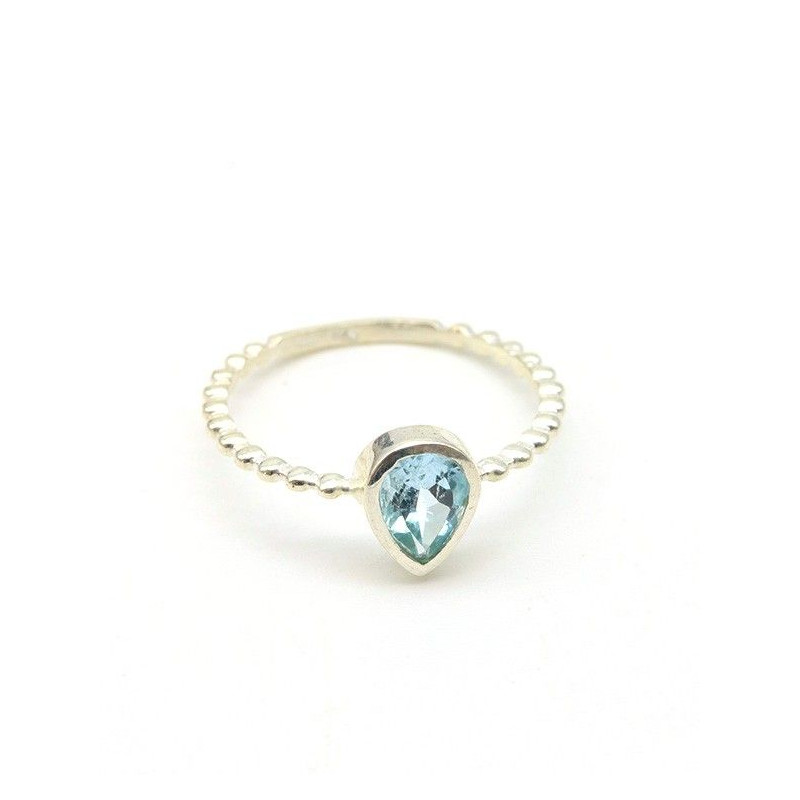 Bague argent et topaze - Mosaik bijoux indiens