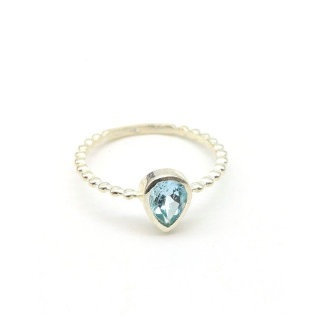 Bague argent et topaze - Mosaik bijoux indiens