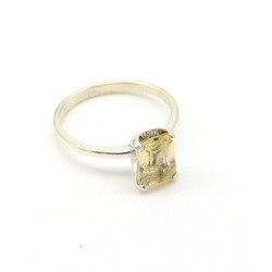 Bague argent et citrine -...