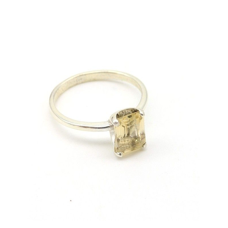 Bague argent et citrine - Mosaik bijoux indiens