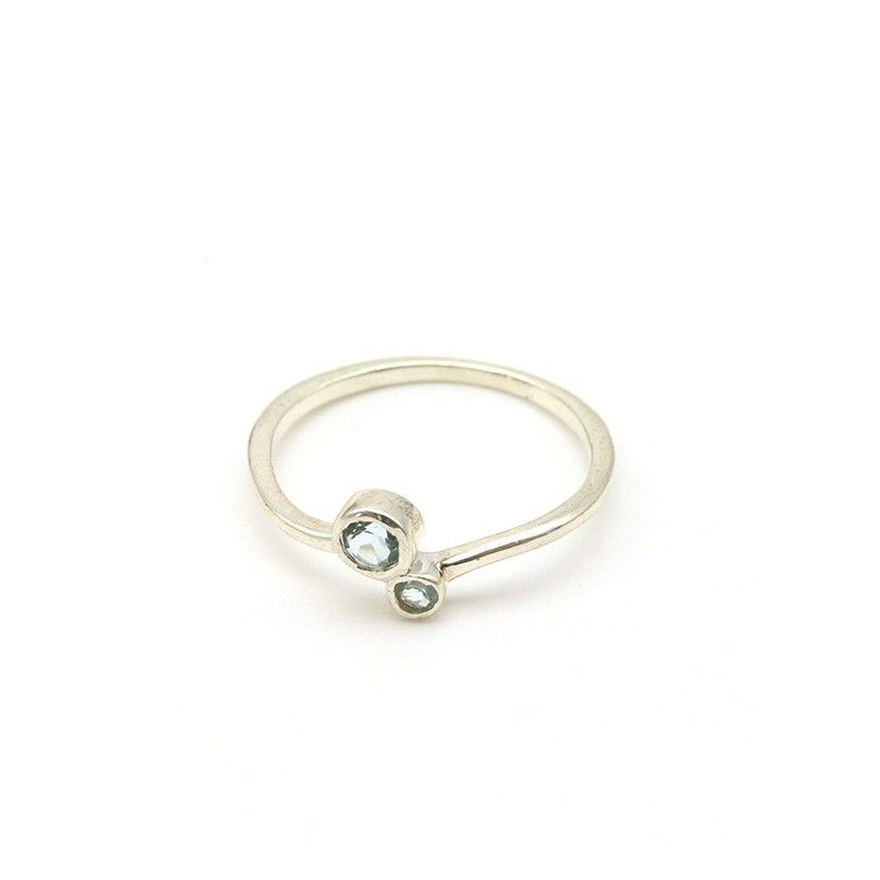 Bague argent fine 2 topazes Mosaik Bijoux Indiens - 1