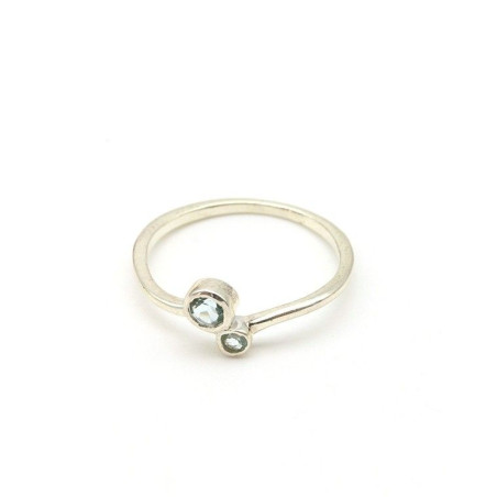 Bague argent fine 2 topazes Mosaik Bijoux Indiens - 1