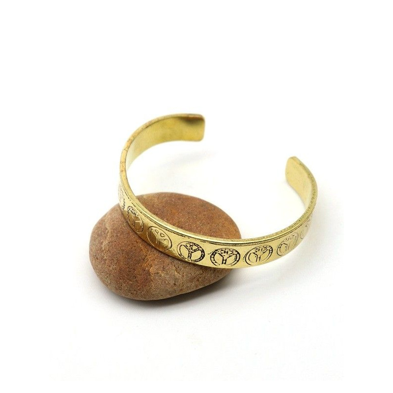 Bracelet laiton peace and love - Mosaik bijoux indiens