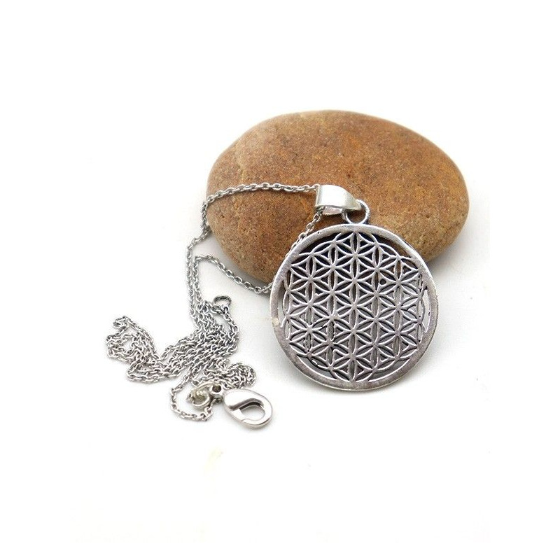 Collier pendentif fleur de vie - Mosaik bijoux indiens