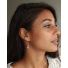 Créole fine et quartz rose - Mosaik bijoux indiens