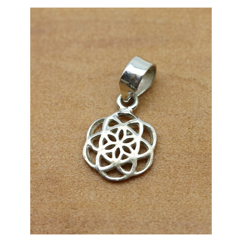 pendentif graine de vie en argent - Mosaik bijoux indiens