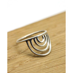 Bague argent arrondie -...