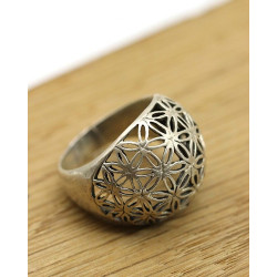 Bague argent fleur de vie -...