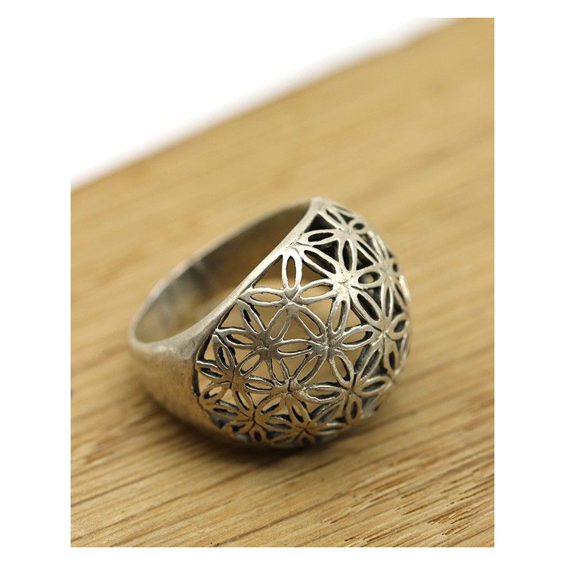 Bague argent fleur de vie - Mosaik bijoux indiens