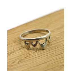 Bague argent couronne -...