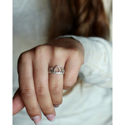 Bague lotus argent fine -...