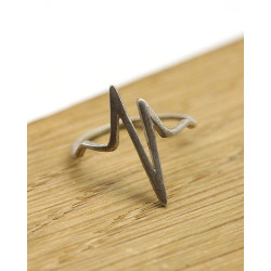 Bague argent éclair -...