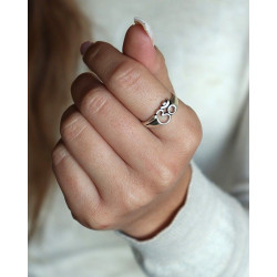 Bague fine aum argent -...