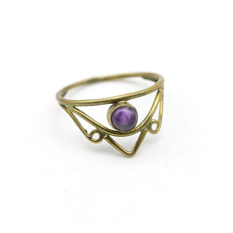 Bague dorée en laiton - Mosaik bijoux indiens
