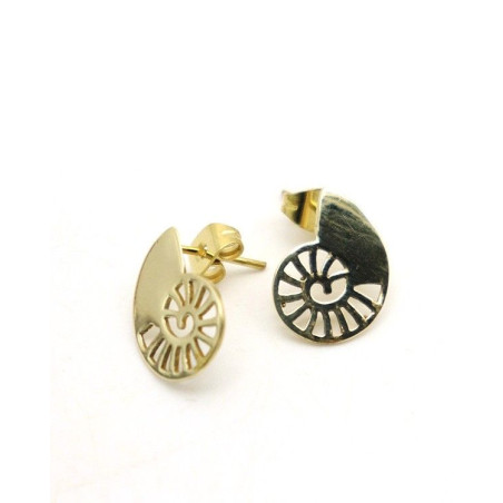 Puces d'oreilles dorées en laiton - Mosaik bijoux indiens