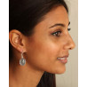 Boucle d'oreille ethnique et labradorite - Mosaik bijoux indiens