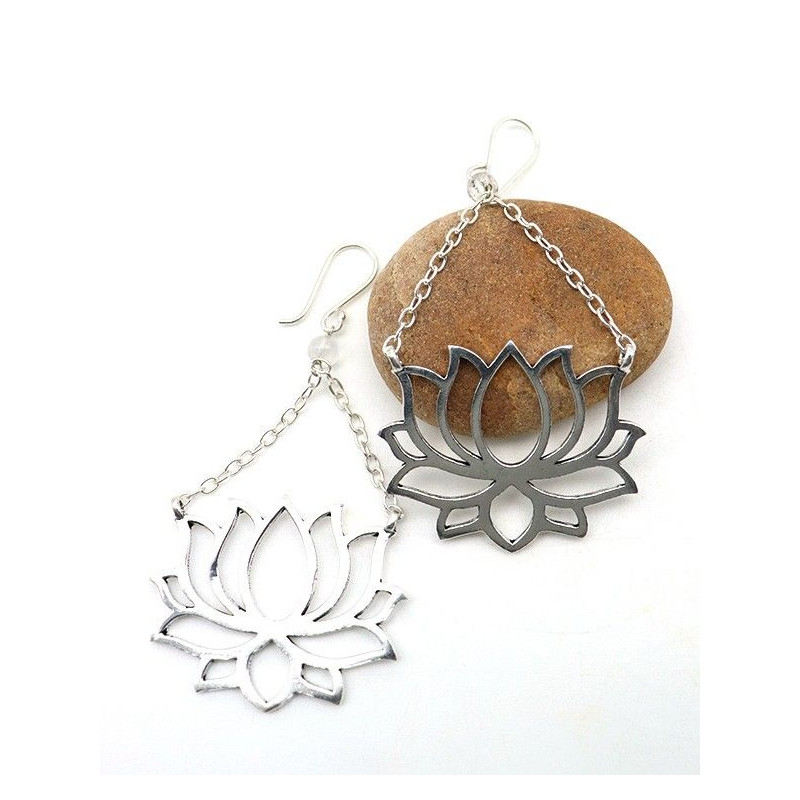 boucle d'oreille lotus - Mosaik bijoux indiens