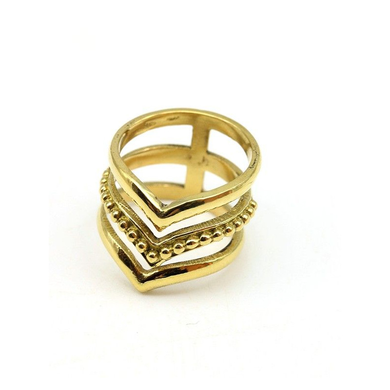 Bague épaisse dorée - Mosaik bijoux indiens