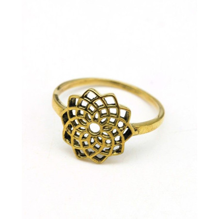 Bague dorée graine de vie - Mosaik bijoux indiens