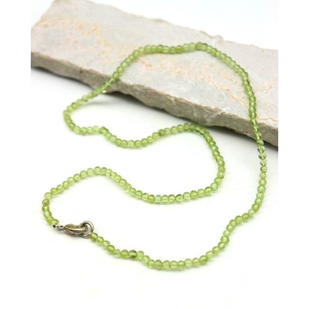 Collier pierres vertes peridot 3mm Mosaik Bijoux Indiens - 1