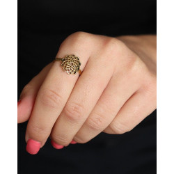 Bague fleur dorée - Mosaik...