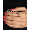 Bague laiton lapis lazuli - Mosaik bijoux indiens